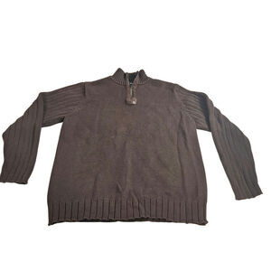 VTG 90's Polo Jeans Co. Ralph Lauren Cable Knit Ribbed 1/4 Zip Sweater Mens XXL